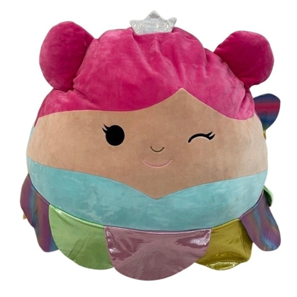 Squishmallow Esmina the Fairy 24 Inch Jumbo Plush Pink Rainbow Kellytoy 2020